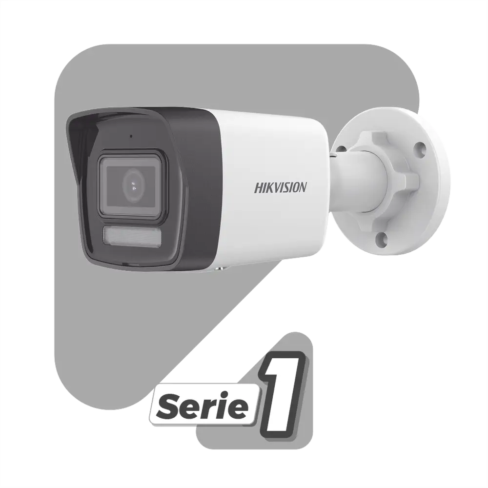 Bala IP 2 Megapixel / Lente 2.8 mm / Dual Light (30 mts IR + 30 mts Luz Blanca) / ACUSENSE Lite / Exterior IP67 / H.265+ / PoE