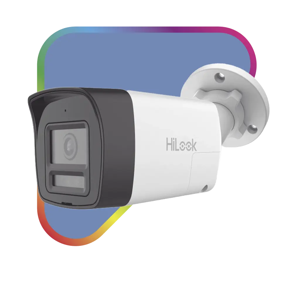 [Audio Bidireccional + Dual Light + ColorVu] Bala TURBOHD 2 Megapixel (1080p) / Lente 2.8 mm / 30 mts IR EXIR + 20 mts Luz Blanca / Micrófono y Bocina Integrado / Exterior IP67 / Metal / dWDR