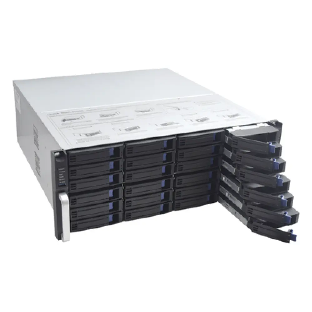 NVR 12 Megapixel (4K) / 256 canales IP / 24 Bahías de Disco Duro / 4 Puertos de Red / Soporta RAID con Hot Swap / NVR 