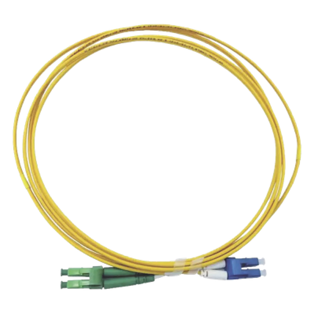 Jumper de Fibra Óptica / Monomodo 9/125 / LC/UPC-LC/APC / OFNR Riser / 2.0 mm / Dúplex / 3 m (9.84 ft) / Amarillo