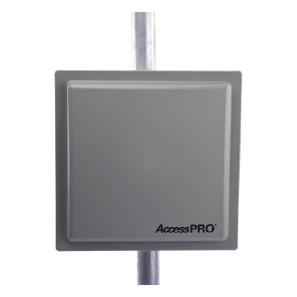 Lector RFID UHF / Alcance Ajustable 3 - 12 m (9.8 - 39.4 ft) / Frecuencia 902-928 MHz FHSS / Antena Integrada 12 dBi / Salida Wiegand 26 Bits / TCP-IP / Control de Acceso Vehicular
