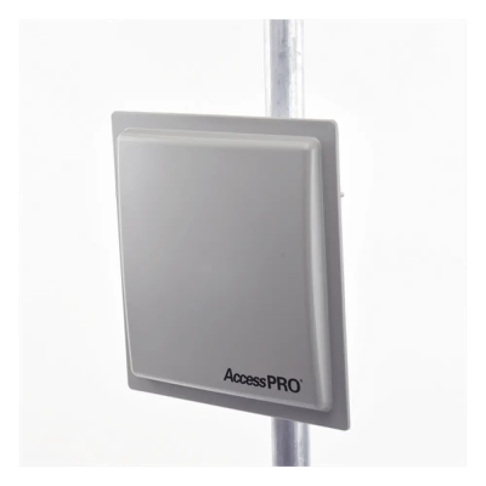 Lector RFID UHF / Alcance Ajustable 3 - 12 m (9.8 - 39.4 ft) / Frecuencia 902-928 MHz FHSS / Antena Integrada 12 dBi / Salida Wiegand 26 Bits / TCP-IP / Control de Acceso Vehicular