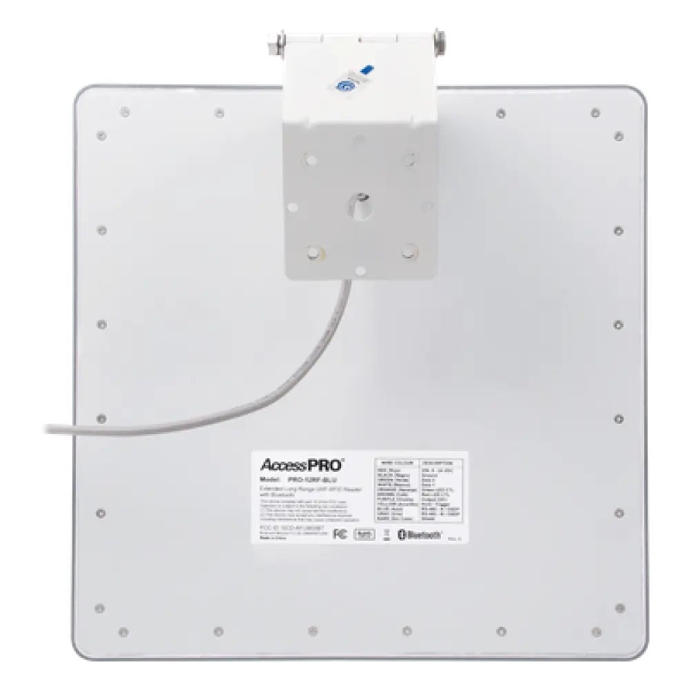 Lector RFID UHF / Alcance 6 m (19.7 ft) / Bluetooth / Antena 12 dBi / Wiegand 26 / IP Climas Extremos