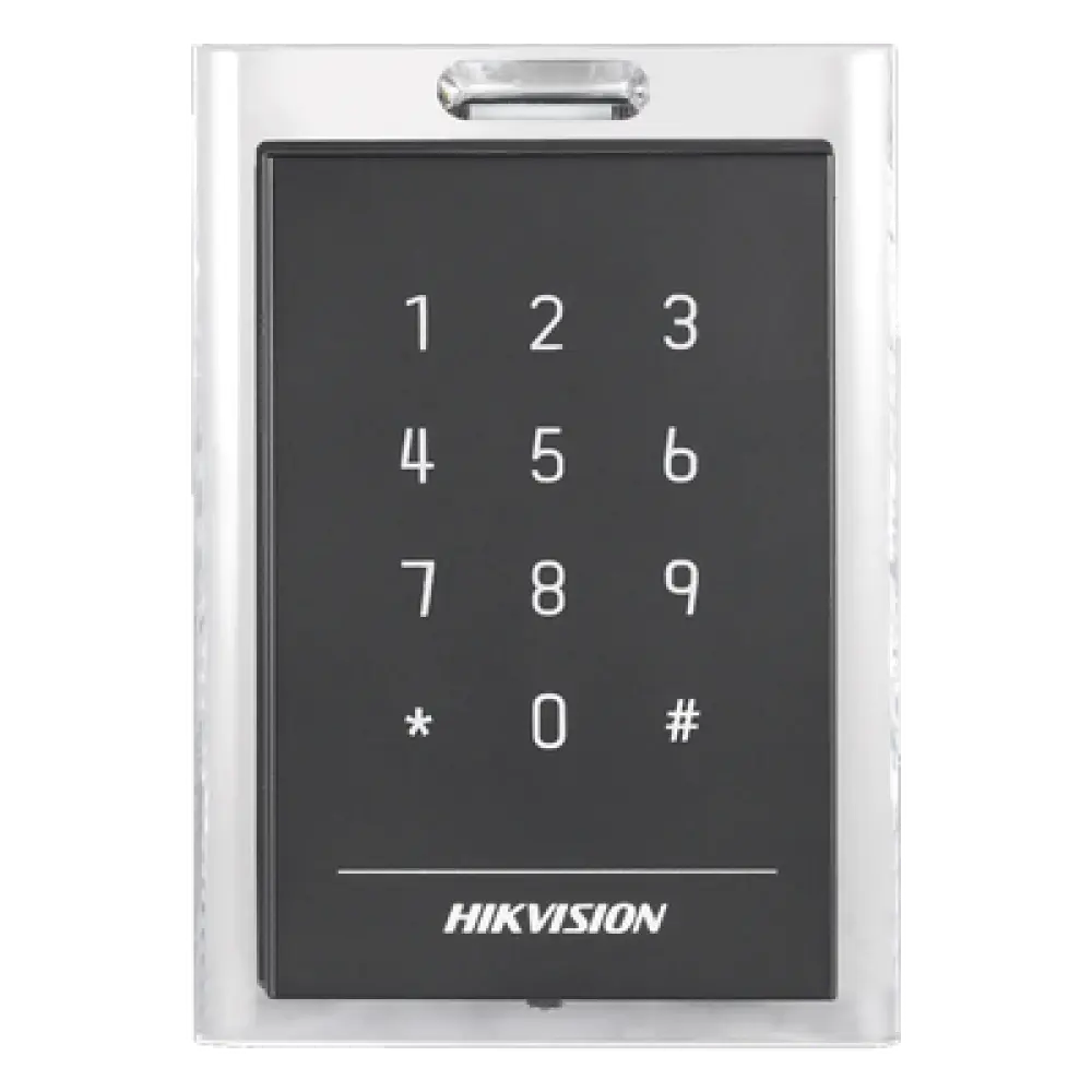 Lector de Acceso MIFARE y Contraseñas / IP64 / Wiegand W26/W34 y RS-485 / 13.56 MHz / Teclado Integrado / -20°C a +65°C (-4°F a 149°F)