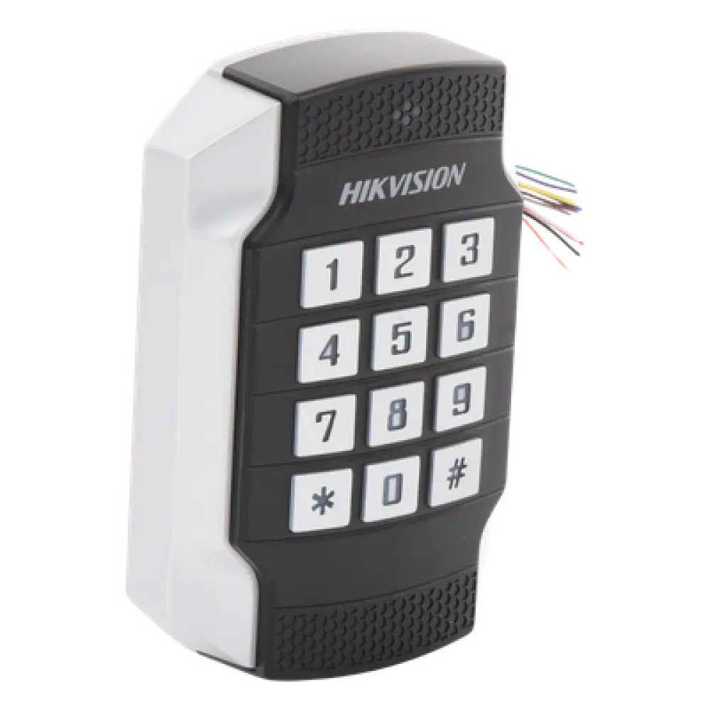 Lector de Tarjetas MIFARE y Contraseñas / Wiegand W26-W34 / RS-485 / IP65 / IK10 / Operación -20 a 65°C / LED de Estado