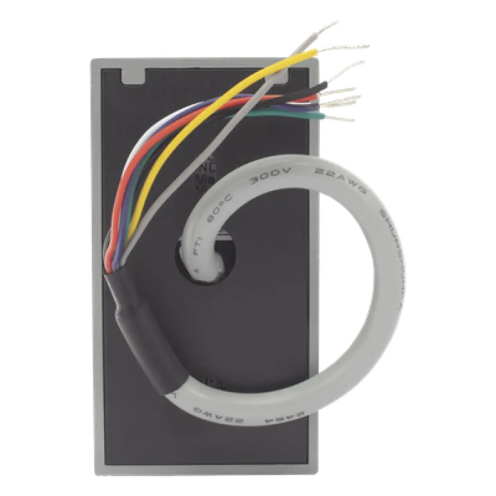 Lector de Proximidad EM 125 kHz / Wiegand 26/34 Bits / IP65 / Rango 3.5 cm / -20°C a 65°C / 2.6 x 1.4 x 0.5 pulgadas