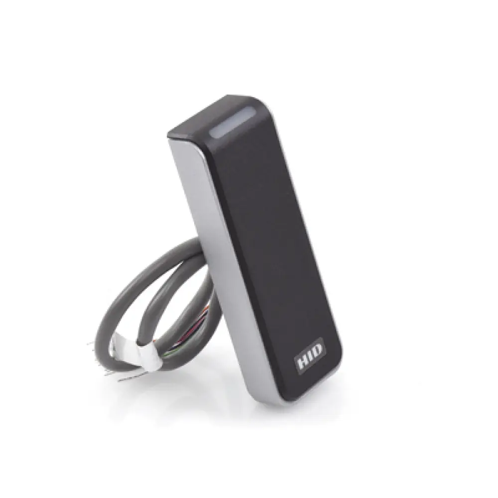 Lector de Control de Acceso / Multitecnología SEOS, iCLASS, MIFARE / Salida Wiegand y OSDP / Diseño Compacto 45x121.5x19.5 mm / Alimentación 12 VCC / LED Tricolor y Alerta Acústica