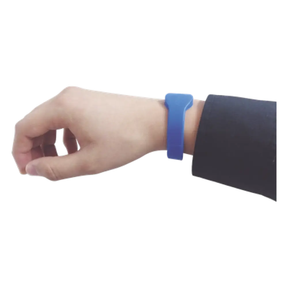 Brazalete de Proximidad / 125 kHz EM / 74 mm Diámetro / 2.43 pies / Wiegand 26 bits / Silicona Resistente al Agua / Azul