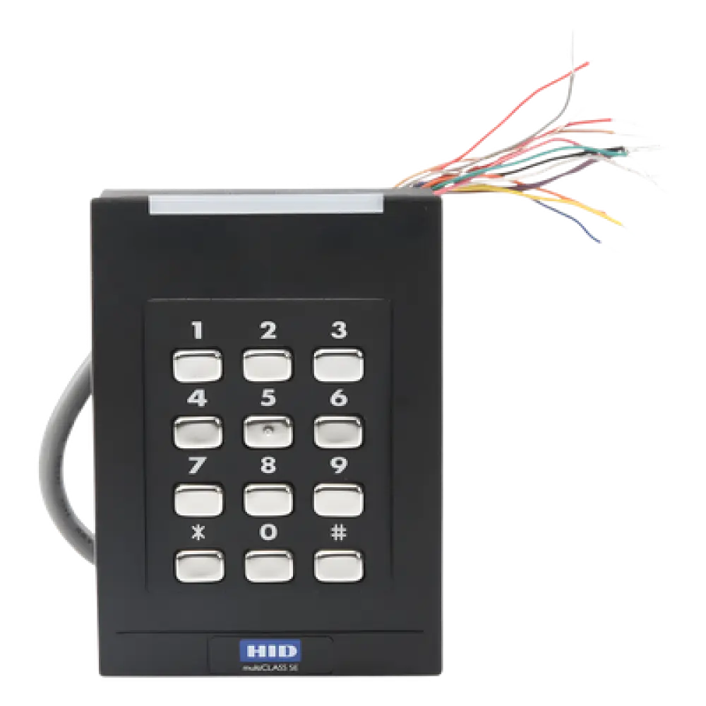 Lector de Acceso con Teclado / Multiformato Proximidad / iClass SEOS 1 cm / MIFARE DESFire / Bluetooth / Wiegand / 5-16 VDC