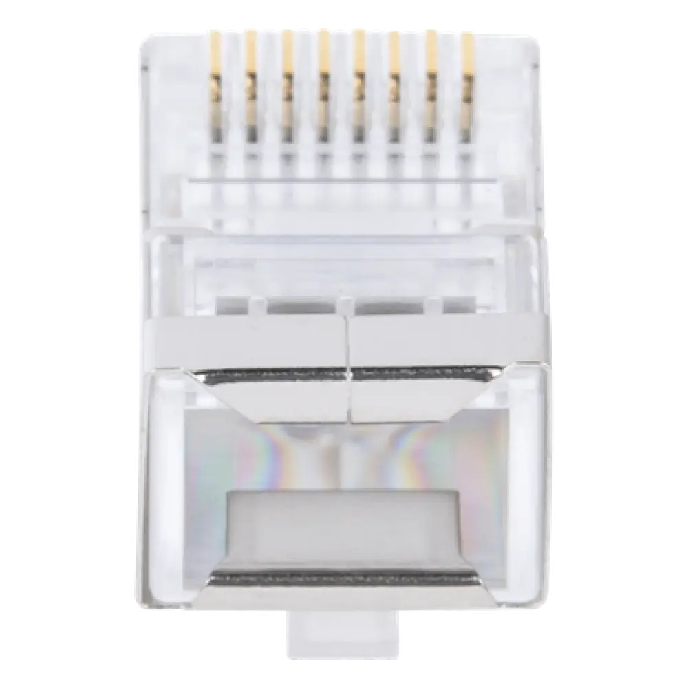 Plugs Pass Through / Cat6 Blindado / Chapado Oro 30μm / 100 Piezas / TIA-568B.2