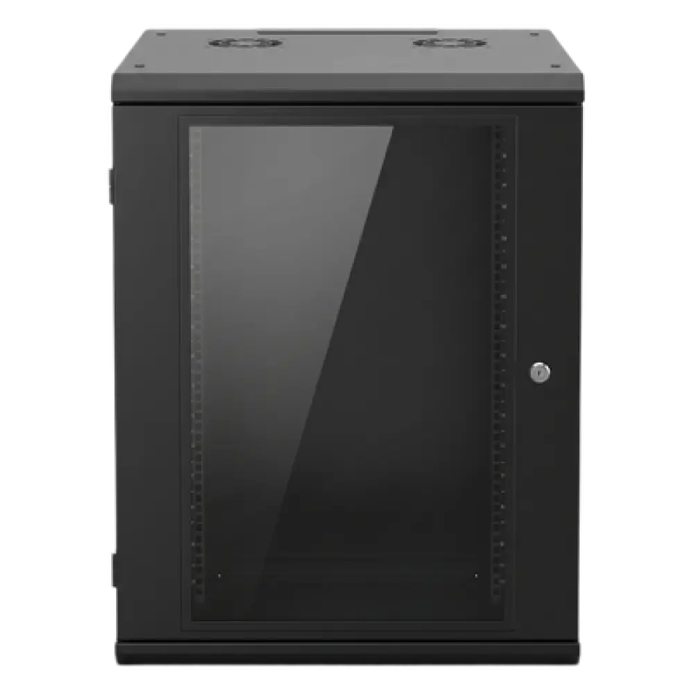 Gabinete de Pared 16U / 635 mm (25 in) Profundidad / Cristal Templado / Acero Reforzado / 100 kg Capacidad / Interior