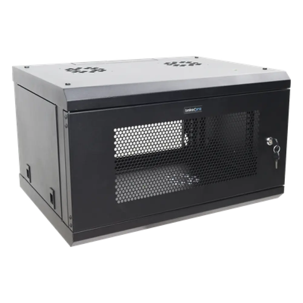 Gabinete de Pared / 6U / 19'' / 455 mm Profundidad / 80 kg Carga / Acero Reforzado / 1.49 ft Alto