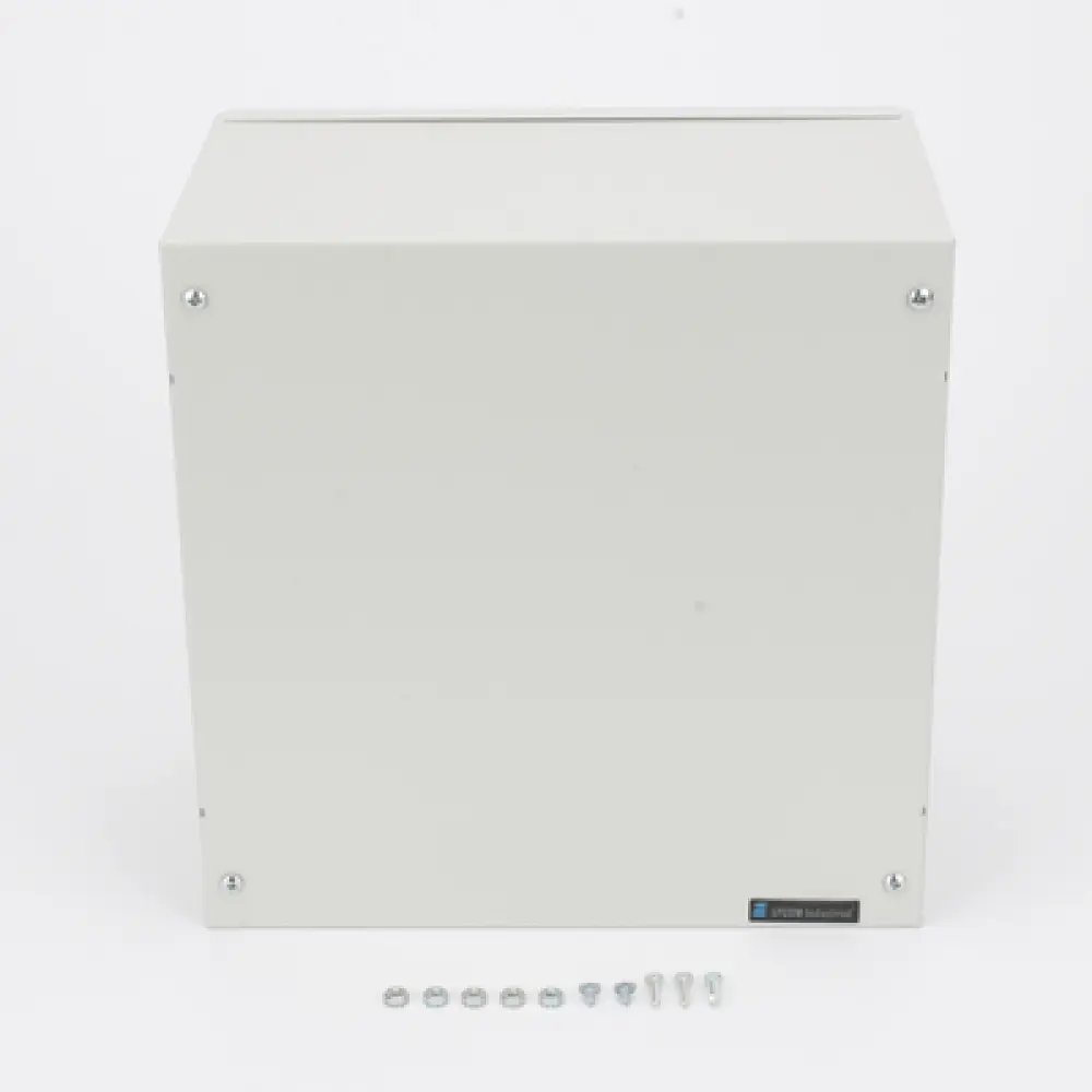 Gabinete Metálico de Resguardo / 26 x 15 x 26 cm / Lámina Frío Calibre 22 / Cerradura Frontal / 4 Accesos de Cableado / Interior / Blanco