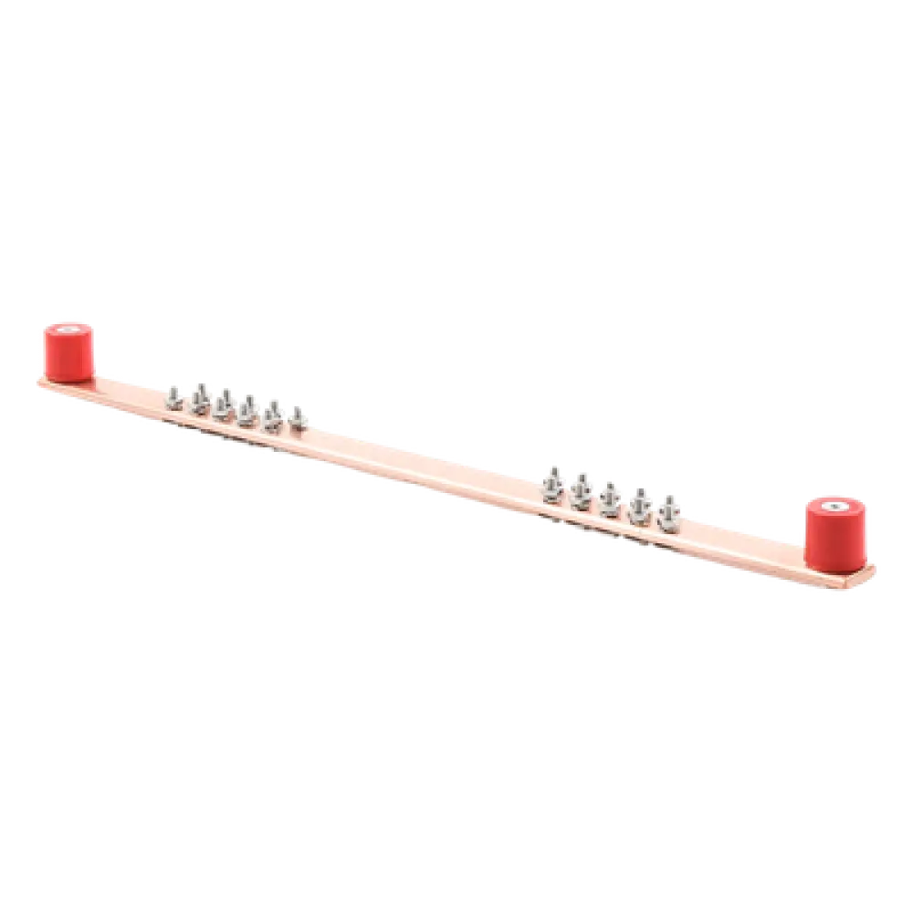 Barra de Unión de Tierra / Montaje Rack 19" / 550 A / 20 Conexiones 3/16" / Tornillería Incluida