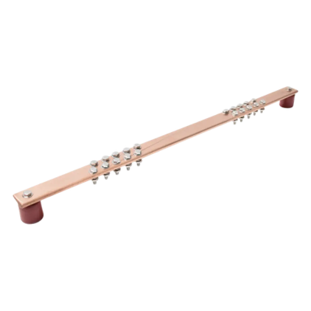 Barra de Unión de Tierra / Montaje Rack 19" / 550 A / 20 Conexiones 3/16" / Tornillería Incluida