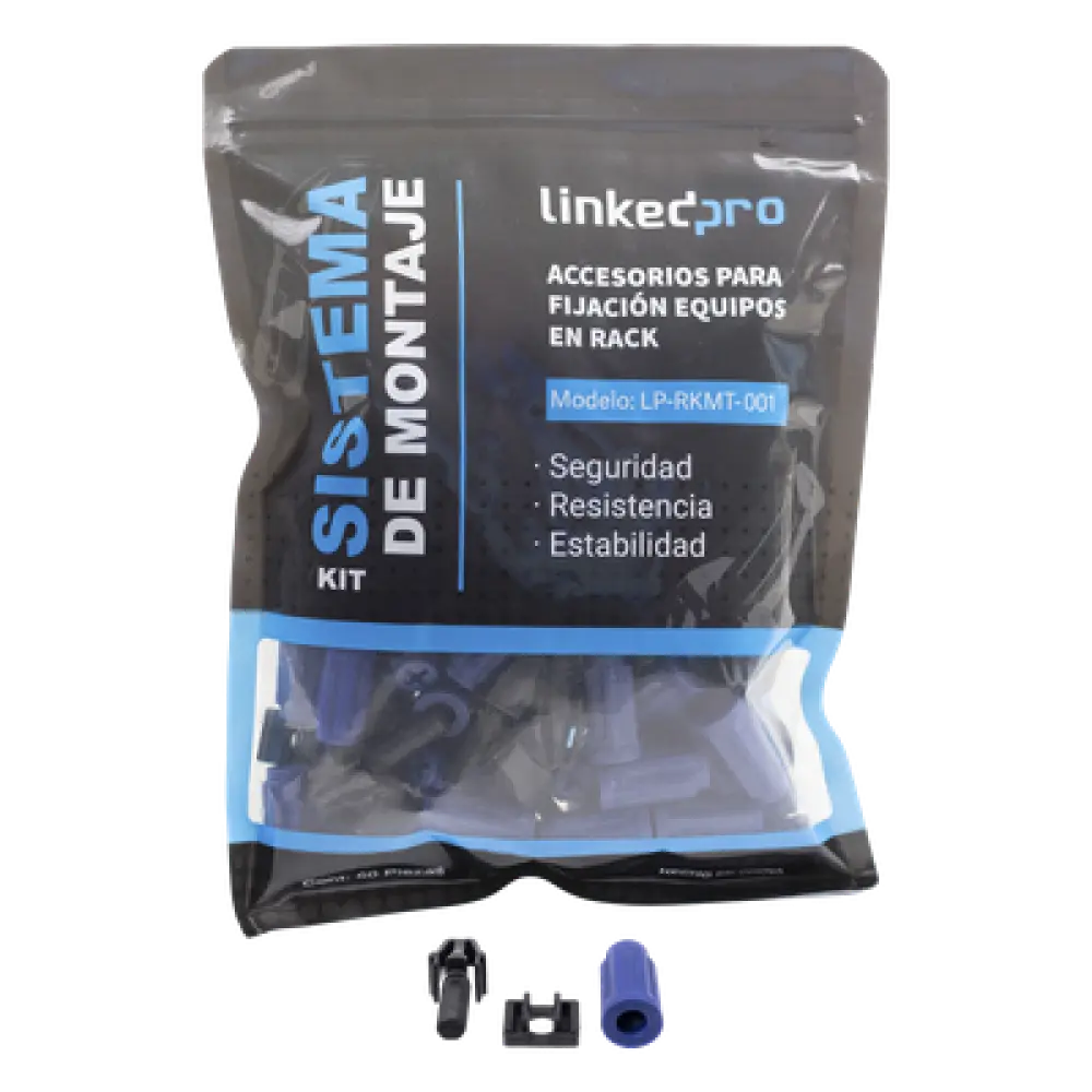 Kit de Montaje Rápido para Rack / Sin Tuercas Enjauladas / Carga 50 kg (110.2 lb) / 19 Pulgadas / 50 Piezas / Polímero Resistente