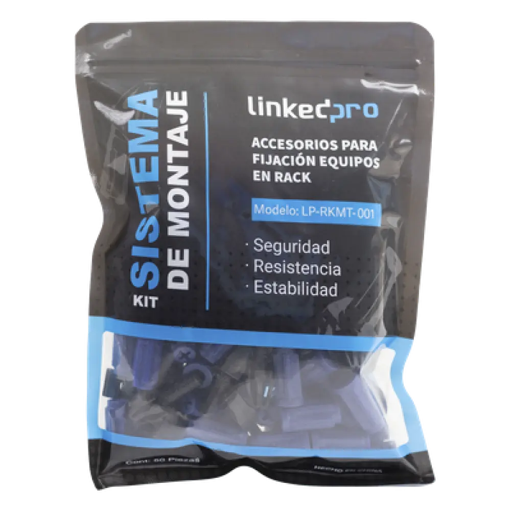 Kit de Montaje Rápido para Rack / Sin Tuercas Enjauladas / Carga 50 kg (110.2 lb) / 19 Pulgadas / 50 Piezas / Polímero Resistente