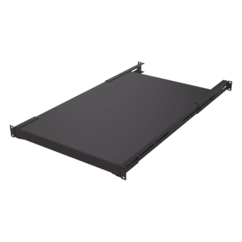 Charola para Rack 19 in / Profundidad Ajustable 495 a 965 mm / Carga 110 kg / 3U / Doble Fijación / Color Negro
