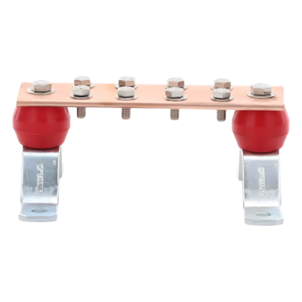 Barra Unión Muro / 1000A / Cobre 100% / Aisladores Rojos / TMGB-TGB / 3.28 ft