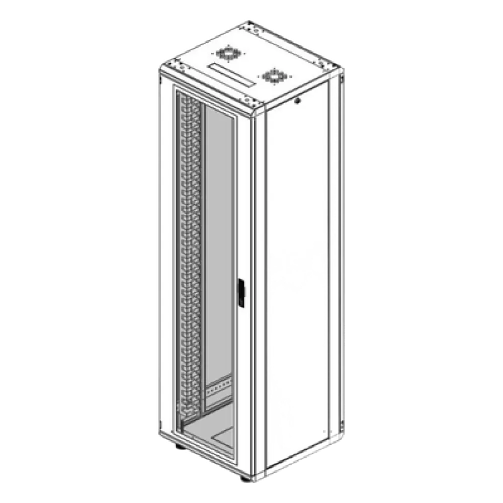 Gabinete Rack de Piso / 42 Unidades / 19 Pulgadas / Carga 1000 kg / Puerta Cristal Templado / Ventilación Superior