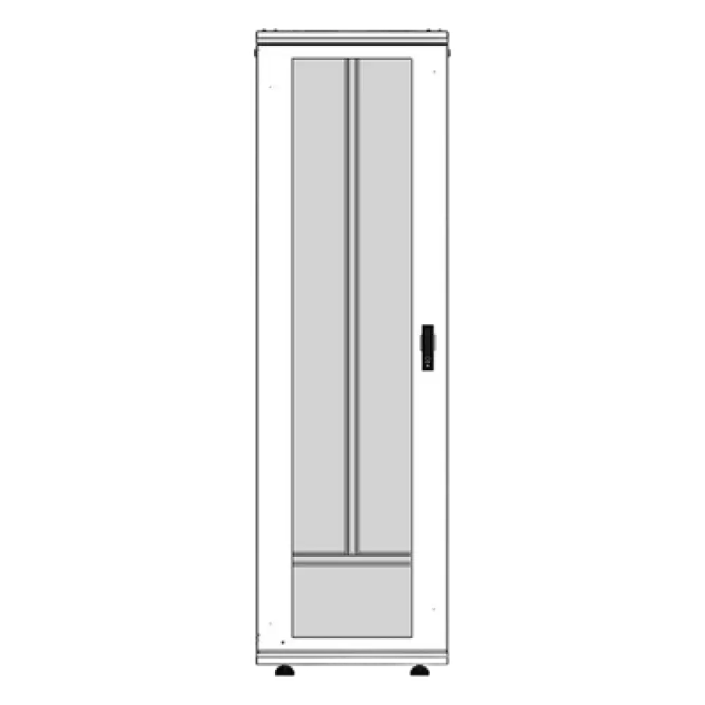 Gabinete Rack de Piso / 42 Unidades / 19 Pulgadas / Carga 1000 kg / Puerta Cristal Templado / Ventilación Superior
