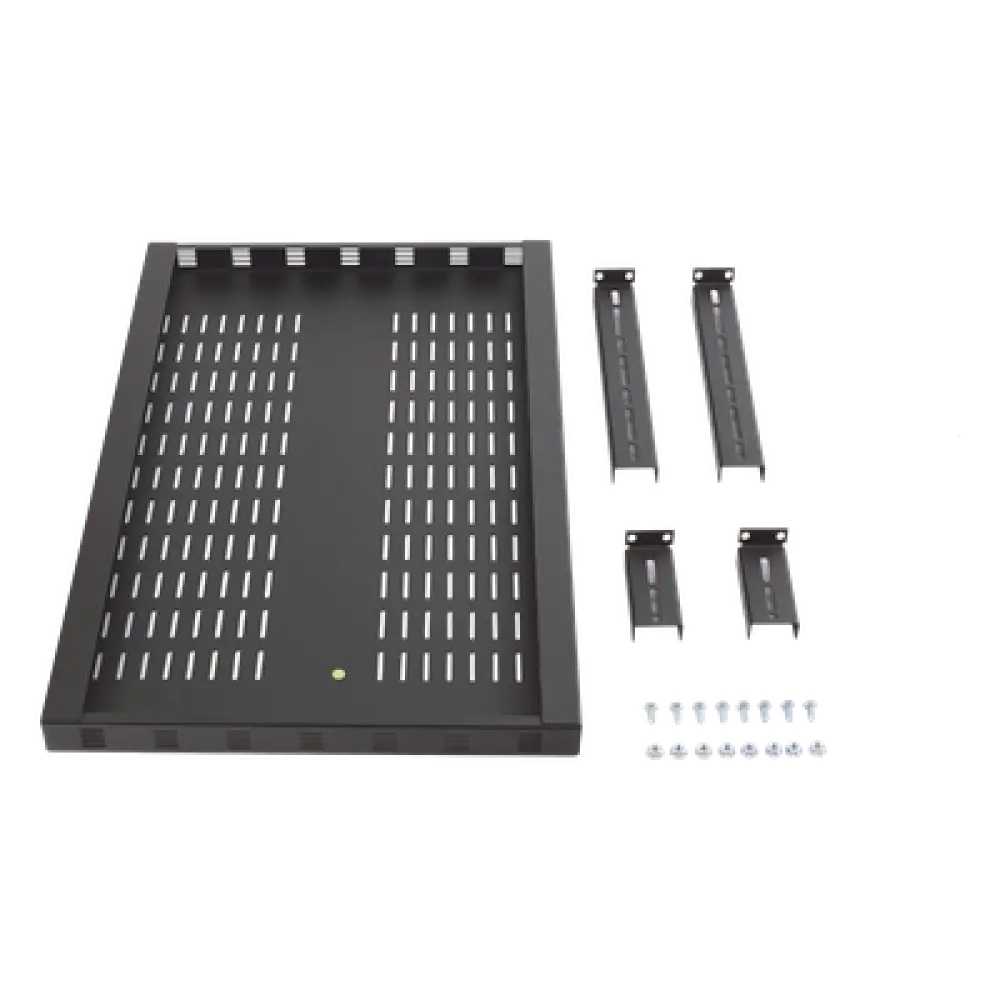 Charola Ventilada / Profundidad Ajustable 495-965 mm (19.5-38 in) / 1U / Carga 110 kg / Color Negro