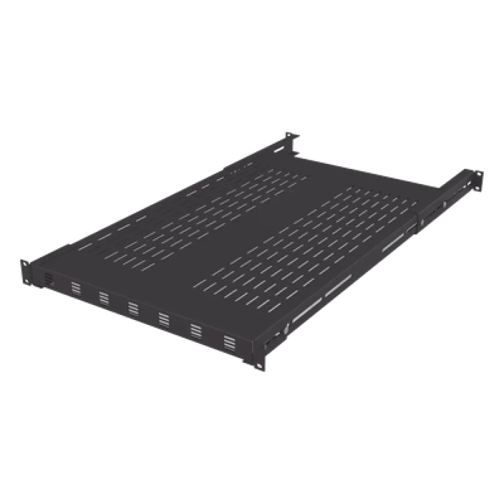 Charola Ventilada / Profundidad Ajustable 495-965 mm (19.5-38 in) / 1U / Carga 110 kg / Color Negro