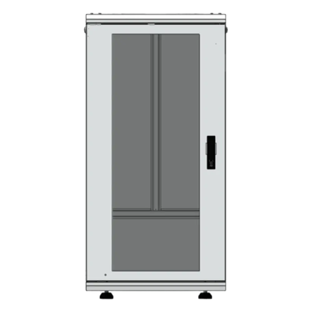 Gabinete Rack de Piso / 24U / 19 Pulgadas / Vidrio con Cerradura / Carga 750 kg / 600x605x1190 mm (23.6x23.8x46.9 in) / Acero Calibres 16-18-20