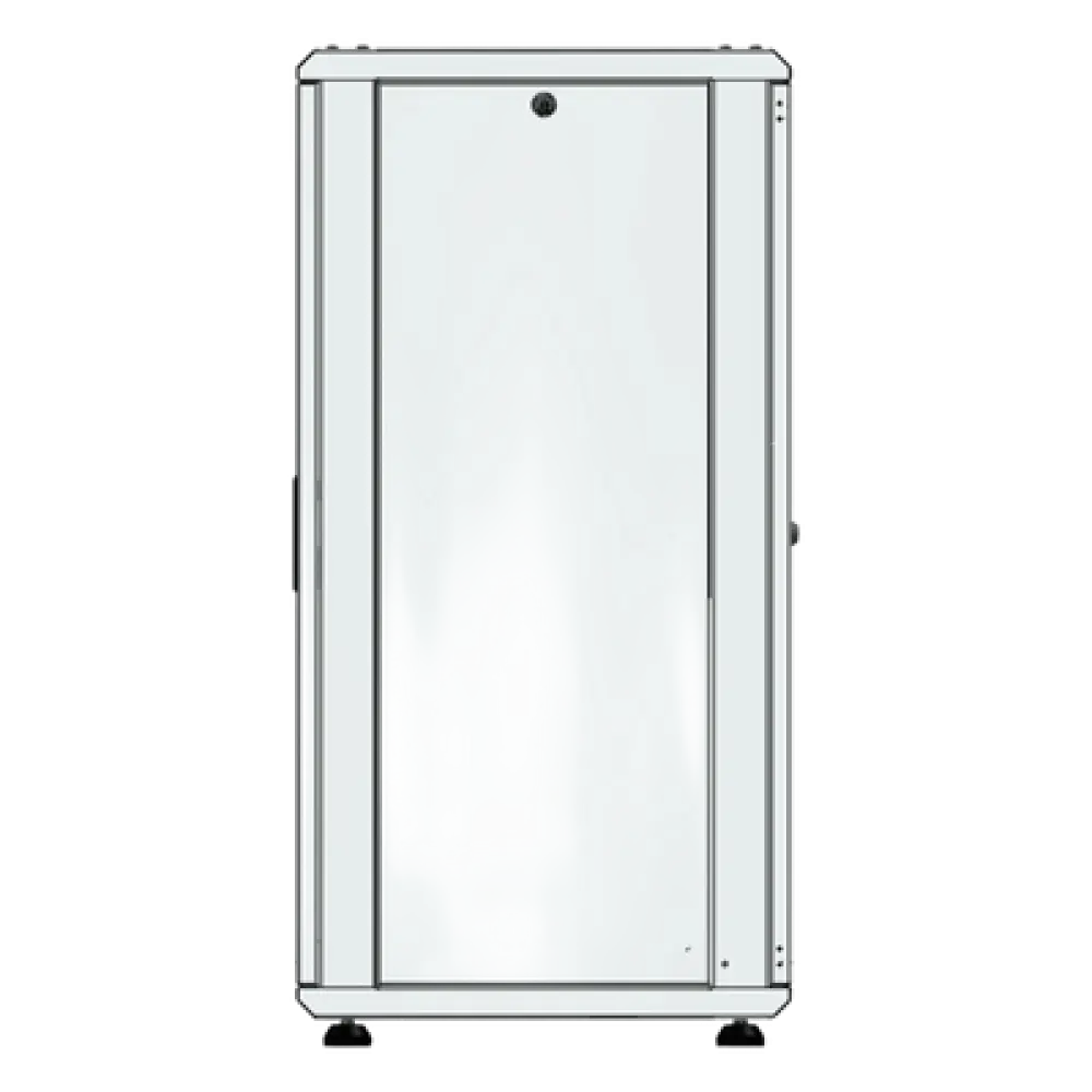 Gabinete Rack de Piso / 24U / 19 Pulgadas / Vidrio con Cerradura / Carga 750 kg / 600x605x1190 mm (23.6x23.8x46.9 in) / Acero Calibres 16-18-20