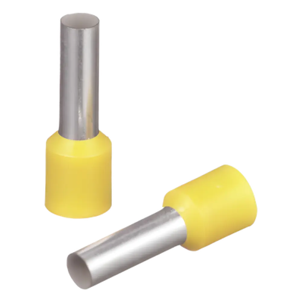 Ferrúla de Cobre DIN / 10 AWG / Largo 12 mm / Tambor Integrado / Paquete 100 Piezas