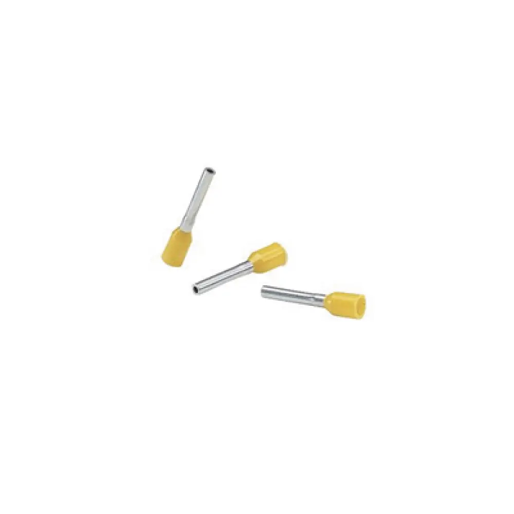 Ferrúla de Cobre DIN / 10 AWG / Largo 12 mm / Tambor Integrado / Paquete 100 Piezas
