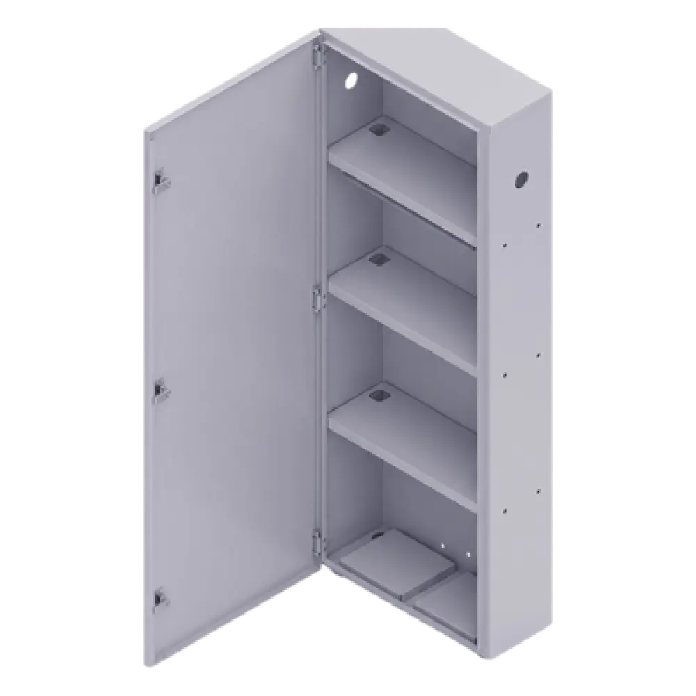 Gabinete para Baterías / Acero Galvanizado / 4 Unidades / Montaje en Poste / Exterior / 1050 mm (3.44 ft) de Altura