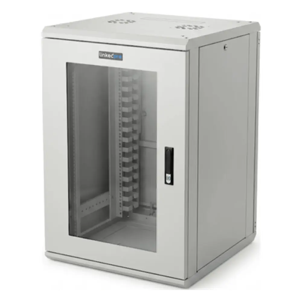 Gabinete Rackeable / 18U / 19 in / Puerta Cristal / Carga 750 Kg / 600x605x930 mm (23.6x23.8x36.6 in) / 3.05 ft Alto
