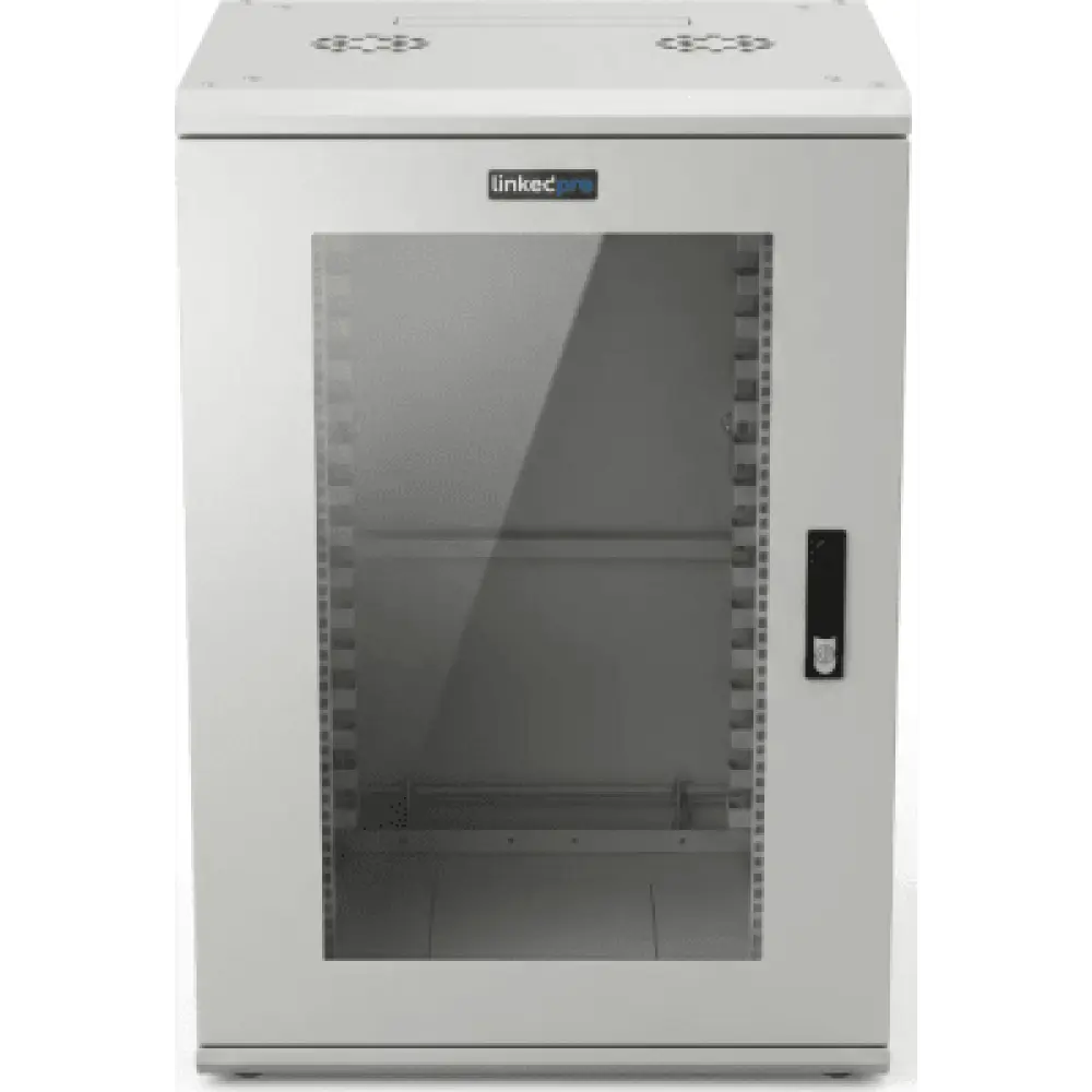 Gabinete Rackeable / 18U / 19 in / Puerta Cristal / Carga 750 Kg / 600x605x930 mm (23.6x23.8x36.6 in) / 3.05 ft Alto