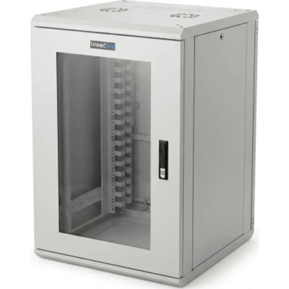 Gabinete Rackeable / 18U / 19 in / Puerta Cristal / Carga 750 Kg / 600x605x930 mm (23.6x23.8x36.6 in) / 3.05 ft Alto