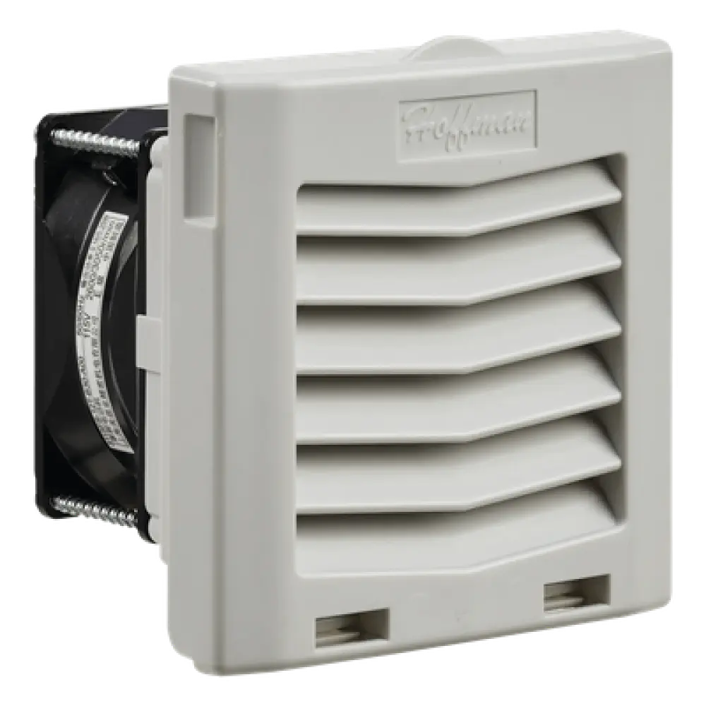Ventilador con Filtro de Montaje Lateral / 21 CFM (36 m³/h) / 115 Vca / Click-Fit / Rejilla con Bisagra / 4"