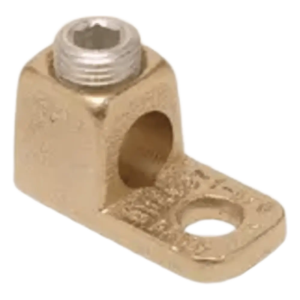 Terminal de Cobre / Calibre 14 - 4 AWG / Tornillo 1/4" / Torque 45 lb-in / Sin Recubrimiento