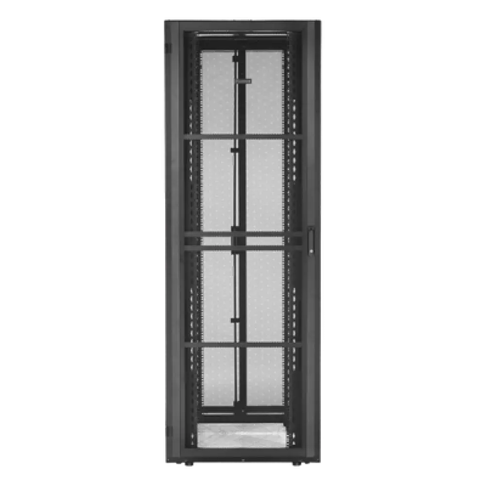 Gabinete para Centro de Datos / 48 UR / 800 mm Ancho x 1070 mm Profundidad / Puertas Perforadas 80% / Carga Estática 1588 kg / Acero Epoxi Negro
