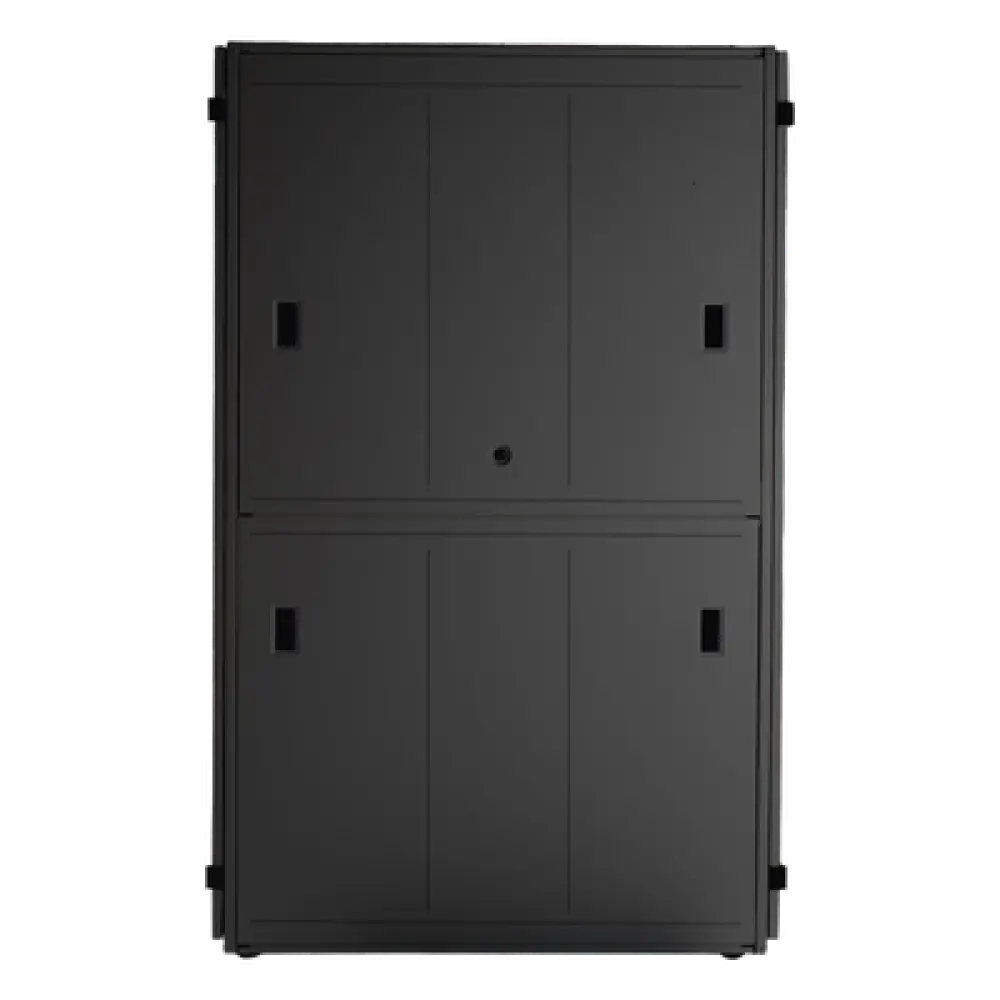 Gabinete para Centro de Datos / 48 UR / 800 mm Ancho x 1070 mm Profundidad / Puertas Perforadas 80% / Carga Estática 1588 kg / Acero Epoxi Negro