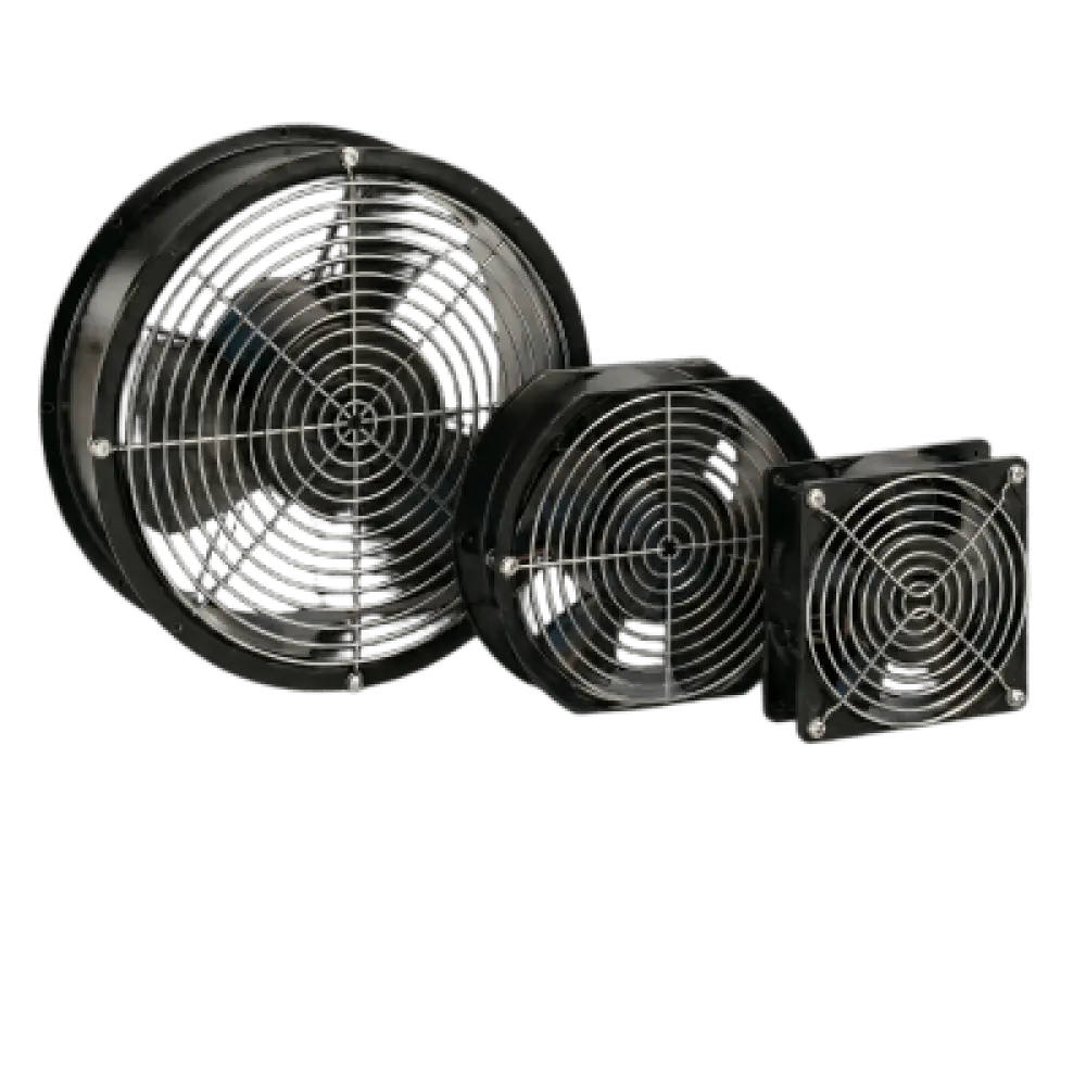 Ventilador Axial Compacto / 6 Pulgadas (152 mm) / 115 VAC / 102 CFM (173 m³/h) / 50,000 Horas / Operación Silenciosa / IP para Gabinetes