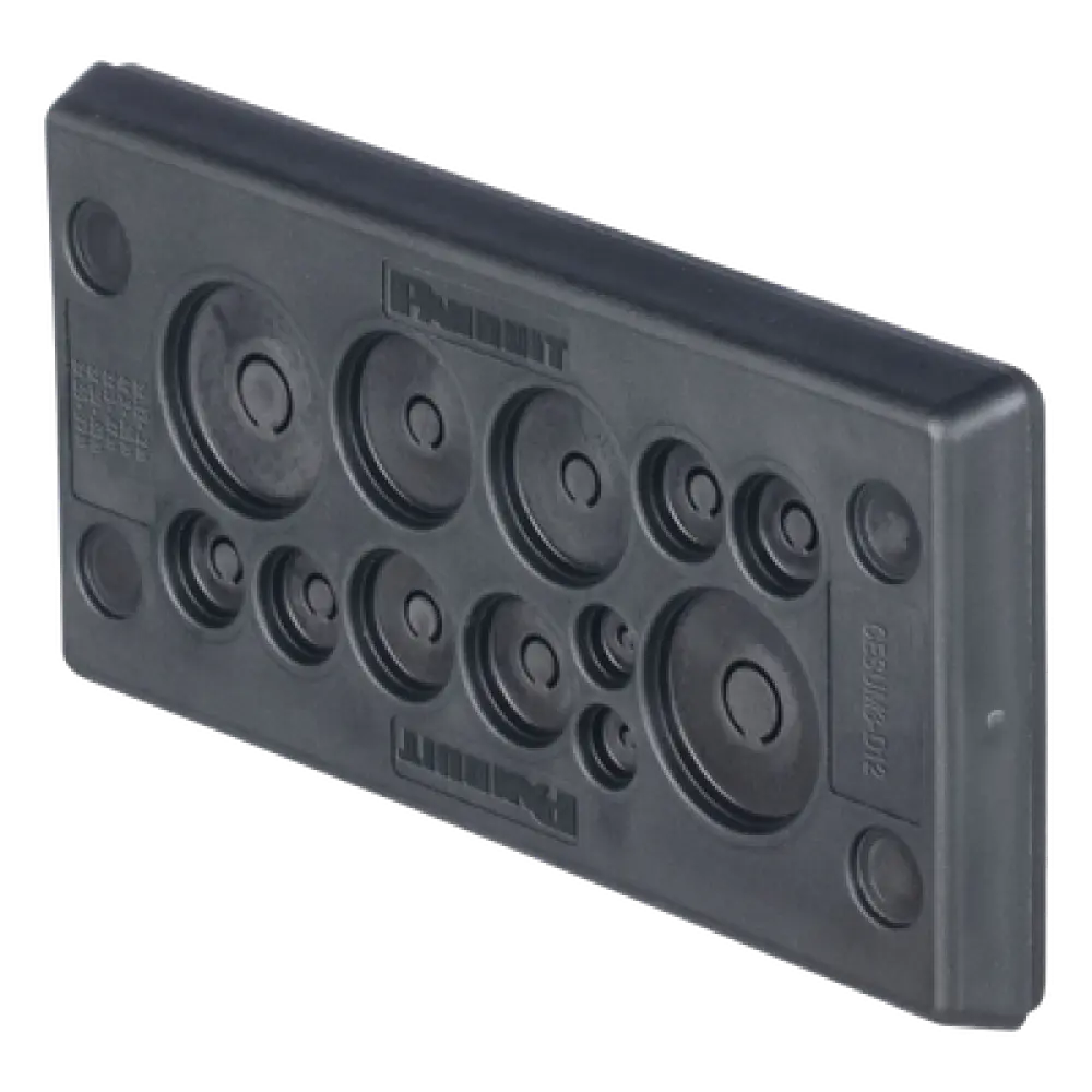 Pasacables Rectangular de Membrana / IP66 / 12 Orificios / Cables 3 mm a 20 mm / 3.39" x 1.42" / 4.8" (121.9 mm) de Largo