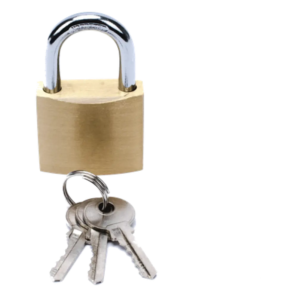 Candado de Seguridad / Cuerpo Latón 40 x 40 mm / Perno Doble Sujeción / Argolla 6.2 mm / 3 Llaves / 560 gr