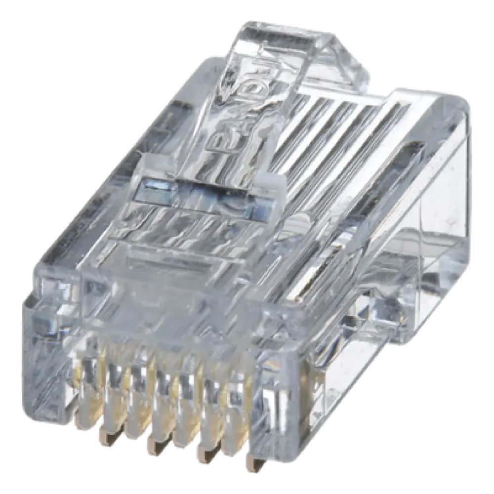 Plug RJ45 / Cat5e / 24-26 AWG / 50 µin Oro / 2500 Ciclos / PoE++ / -10 a 60°C / Paquete 100 pzas