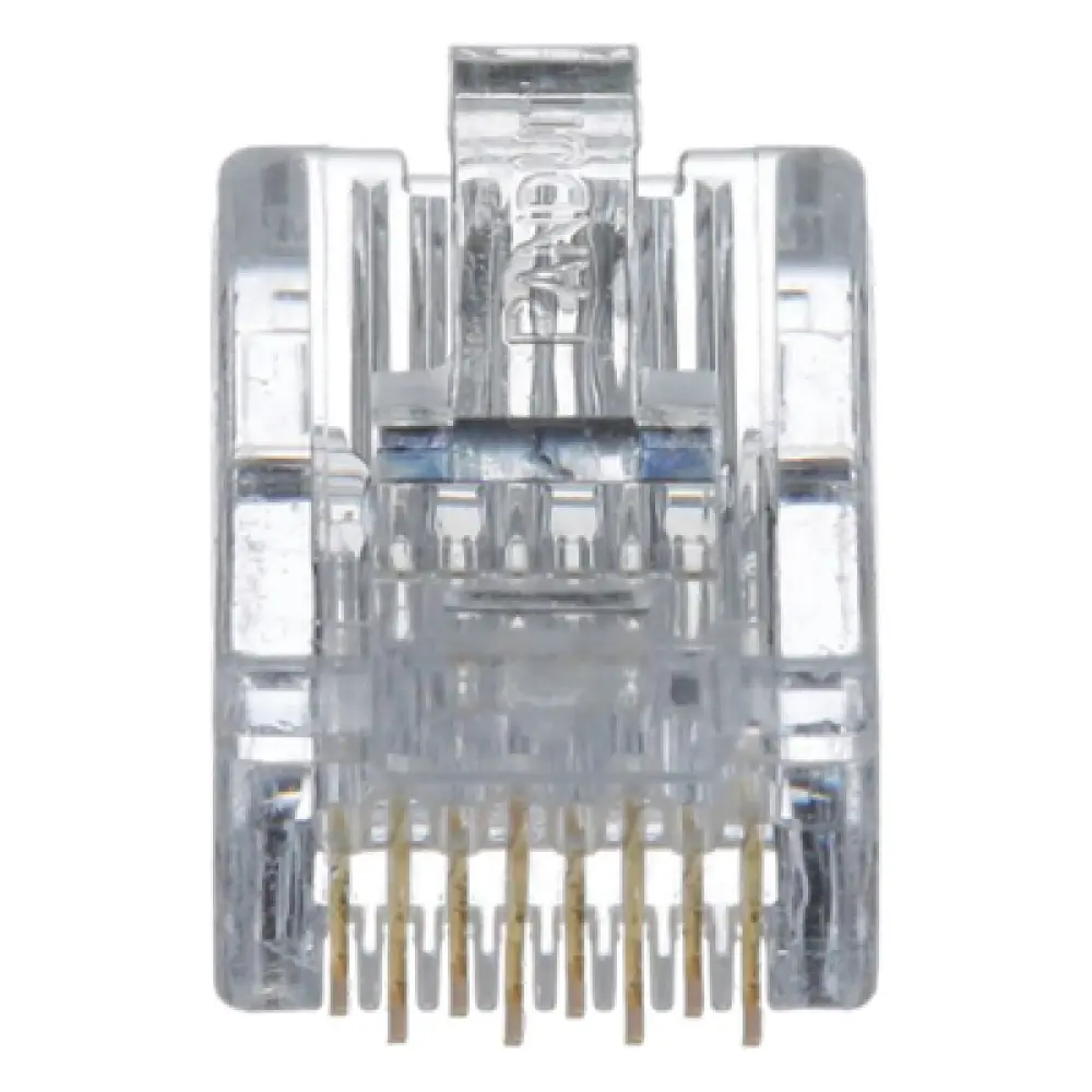 Plug RJ45 / Cat5e / 24-26 AWG / 50 µin Oro / 2500 Ciclos / PoE++ / -10 a 60°C / Paquete 100 pzas