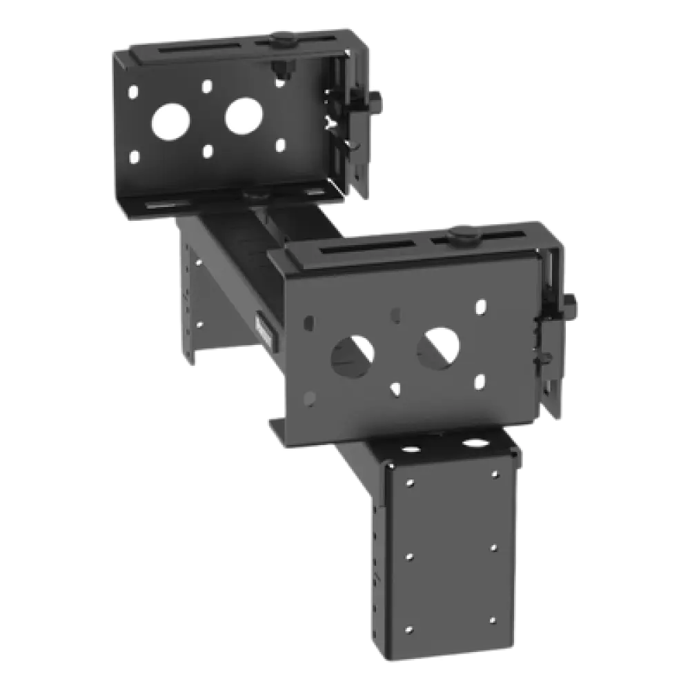 Rack de Distribución Aéreo / 2 UR / Carga 27 kg (60 lb) / Rieles Roscados #12-24 / Profundidad 83 mm (3.3 in) / Montaje Universal