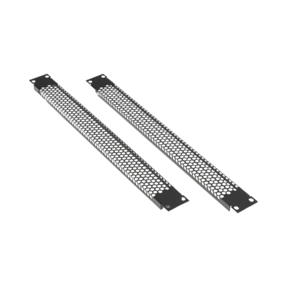 Panel de Ventilación para Rack / 1U / 19" / Kit de 2 Piezas / Acero Calibre 18 / Ventilación 54% / Acabado Electrostático Negro