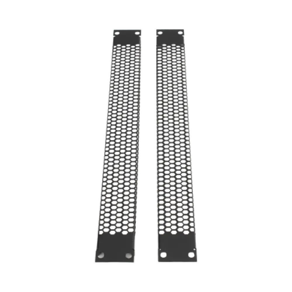 Panel de Ventilación para Rack / 1U / 19" / Kit de 2 Piezas / Acero Calibre 18 / Ventilación 54% / Acabado Electrostático Negro
