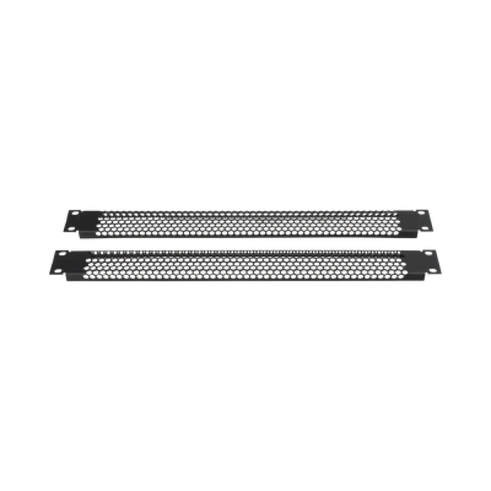 Panel de Ventilación para Rack / 1U / 19" / Kit de 2 Piezas / Acero Calibre 18 / Ventilación 54% / Acabado Electrostático Negro