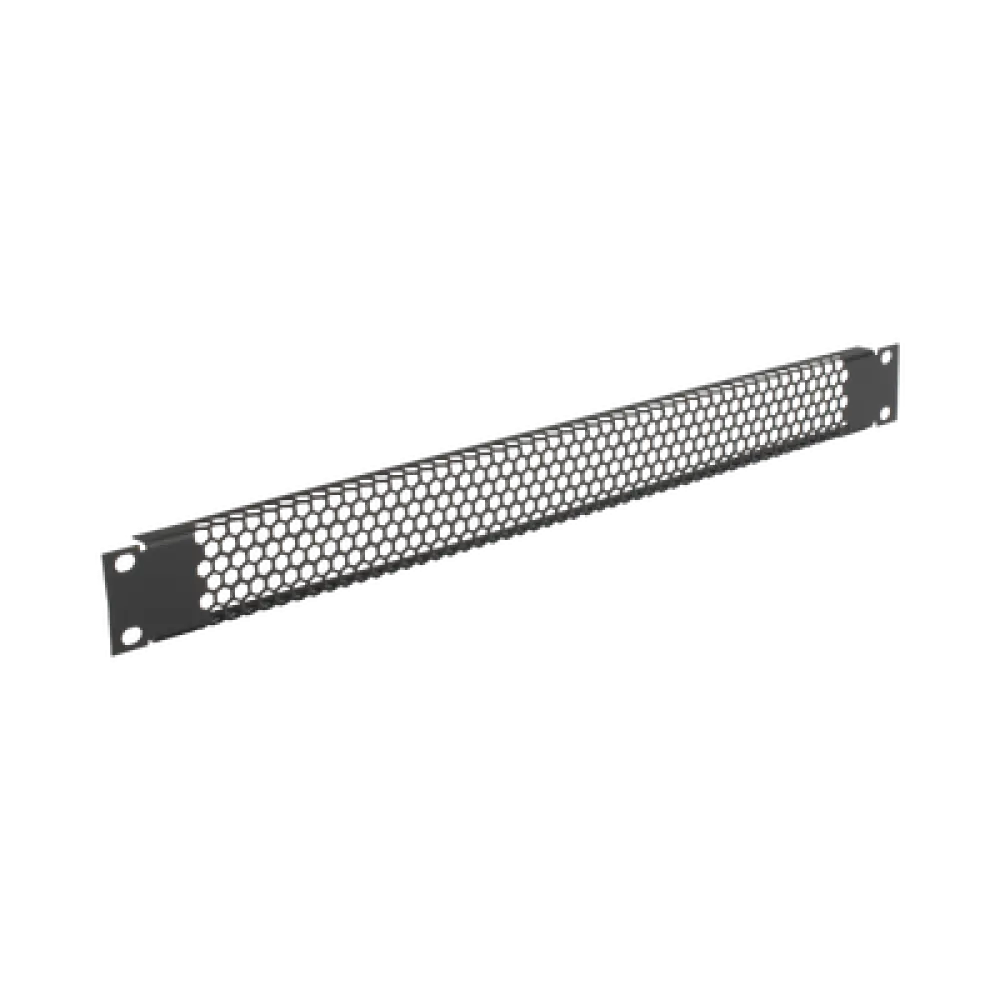 Panel de Ventilación para Rack / 1U / 19" / Kit de 2 Piezas / Acero Calibre 18 / Ventilación 54% / Acabado Electrostático Negro