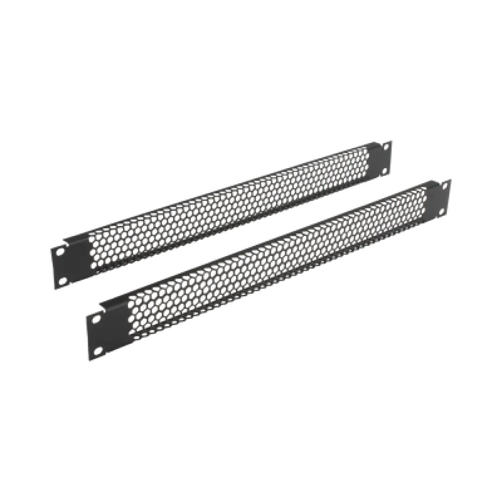 Panel de Ventilación para Rack / 1U / 19" / Kit de 2 Piezas / Acero Calibre 18 / Ventilación 54% / Acabado Electrostático Negro